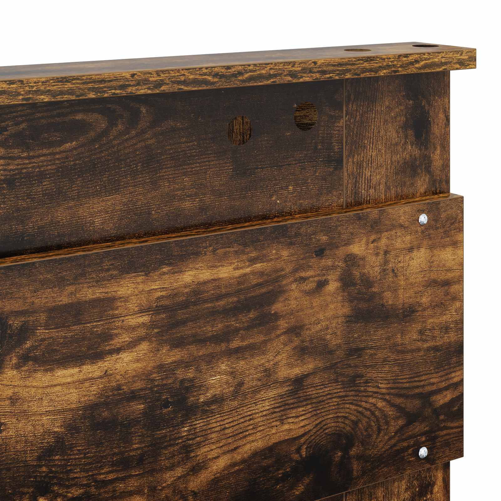 Cadre de lit Uni Chêne fumé 150 x 200 cm Bois de pin massif