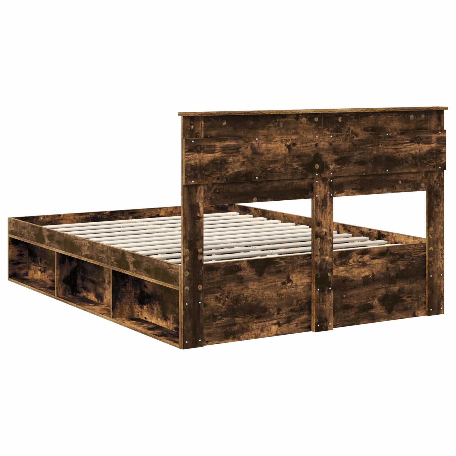 Cadre de lit Uni Chêne fumé 150 x 200 cm Bois de pin massif