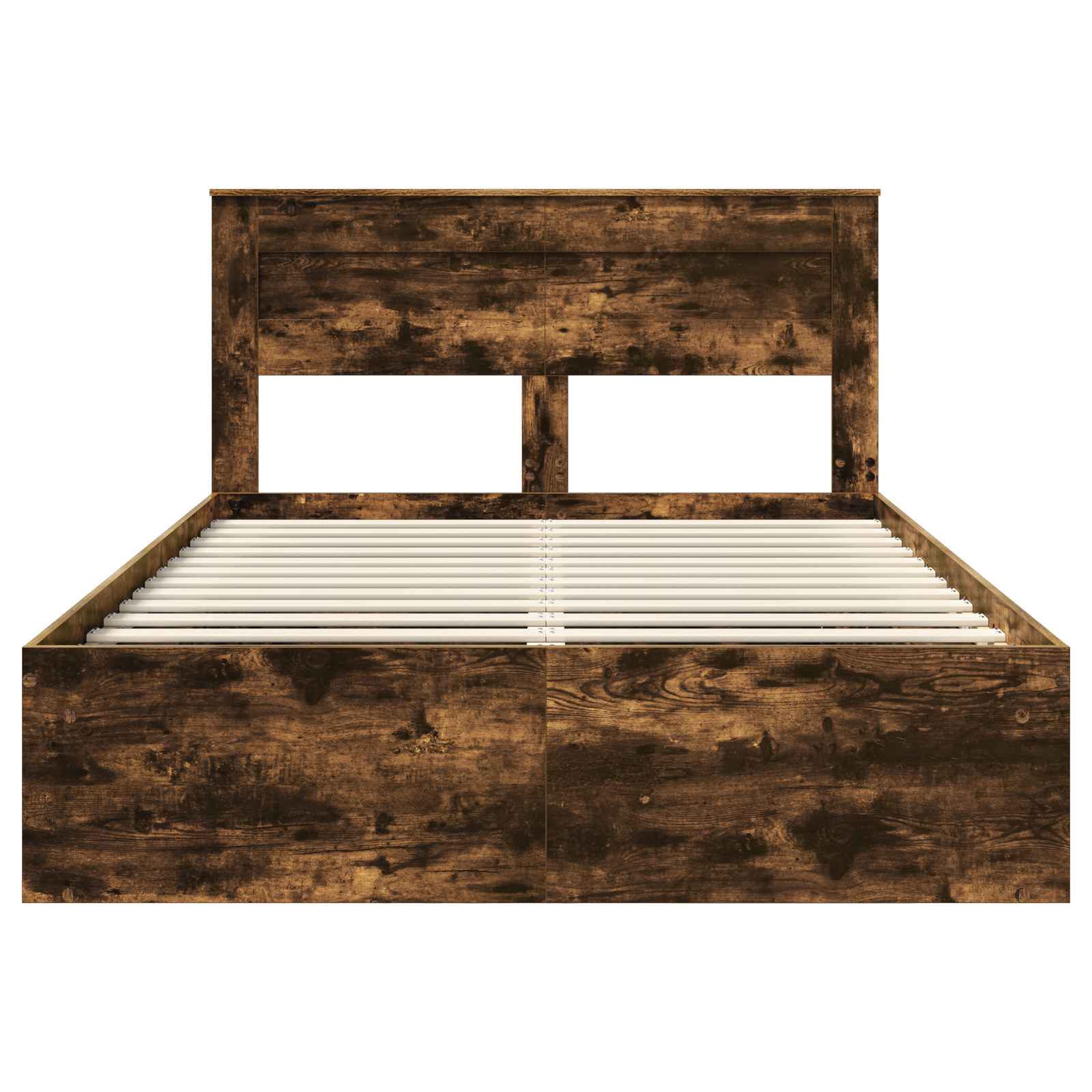 Cadre de lit Uni Chêne fumé 150 x 200 cm Bois de pin massif