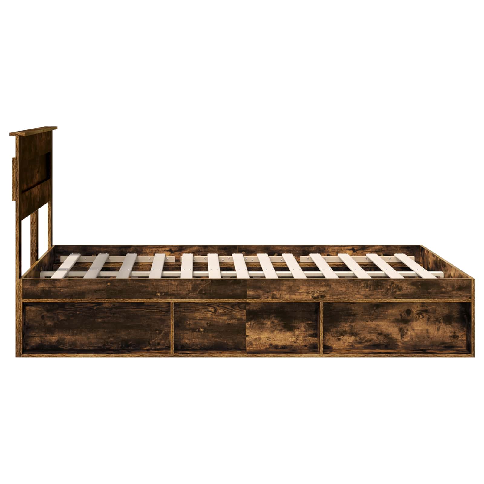 Cadre de lit Uni Chêne fumé 150 x 200 cm Bois de pin massif