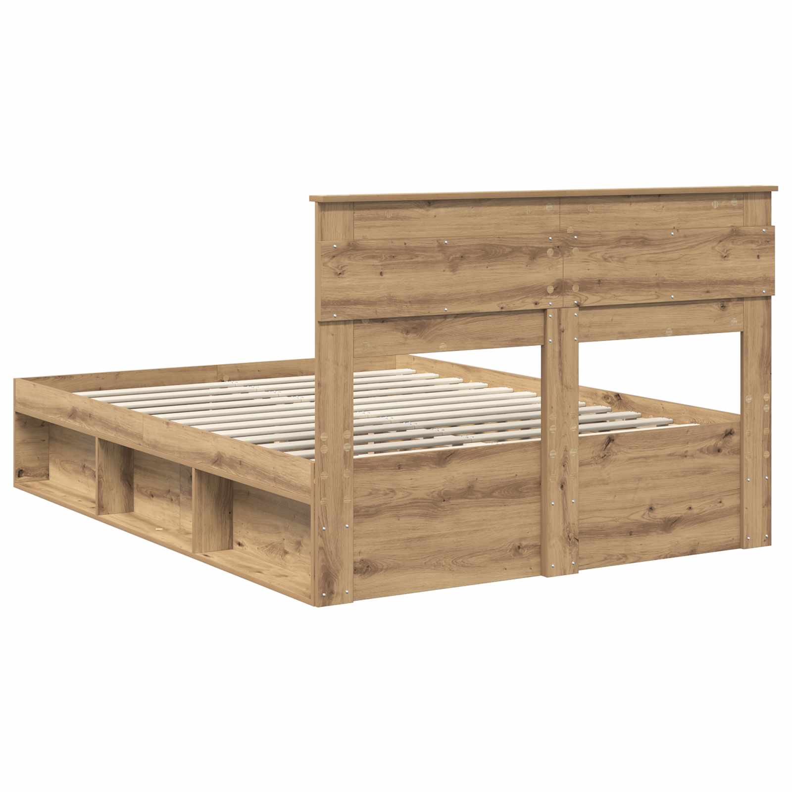 Cadre de lit Chêne artisan 140 x 190 cm Bois de pin massif