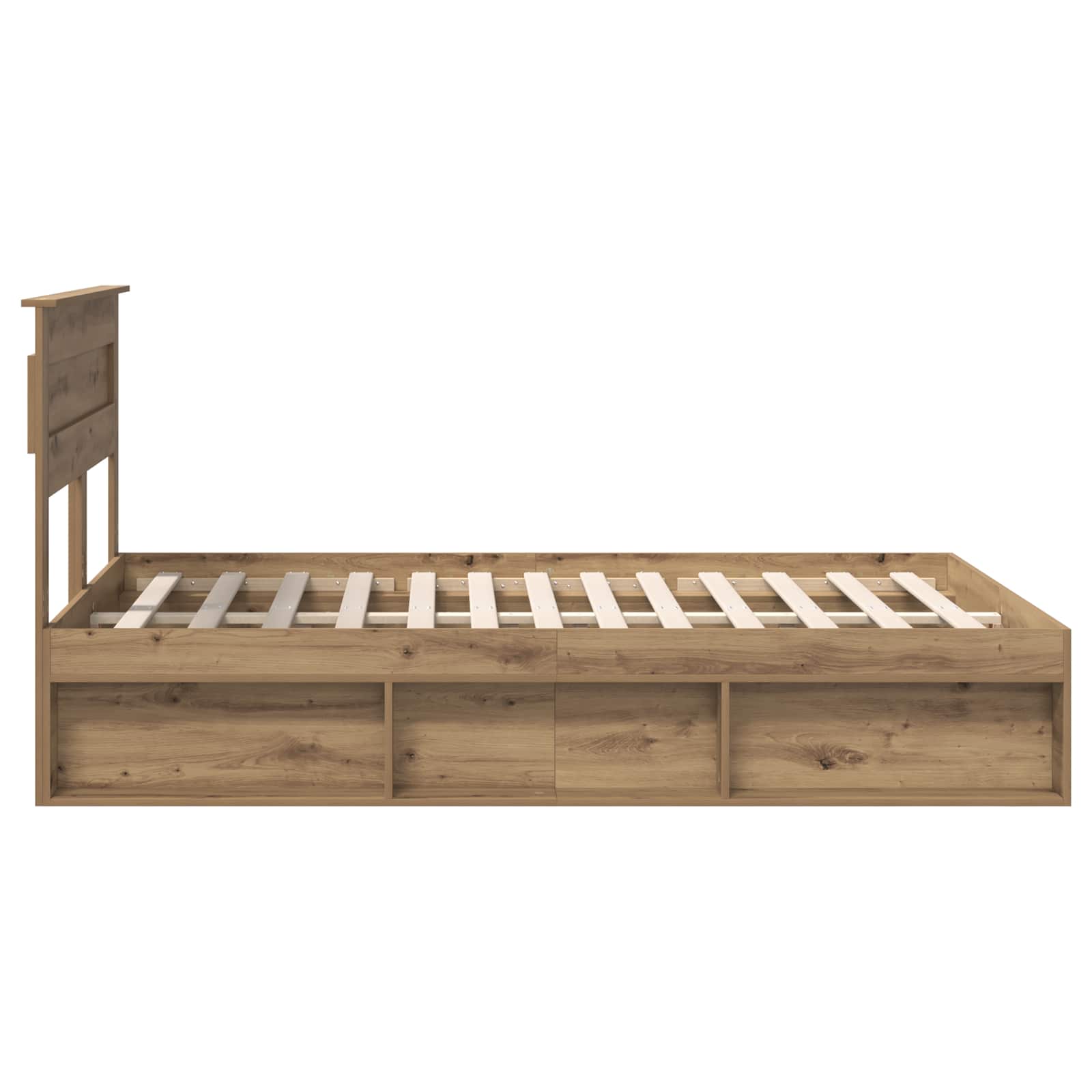 Cadre de lit Chêne artisan 140 x 190 cm Bois de pin massif