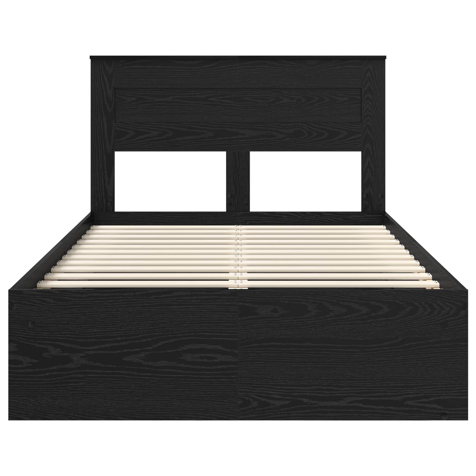 Cadre de lit Uni Noir 135 x 190 cm Bois de pin massif