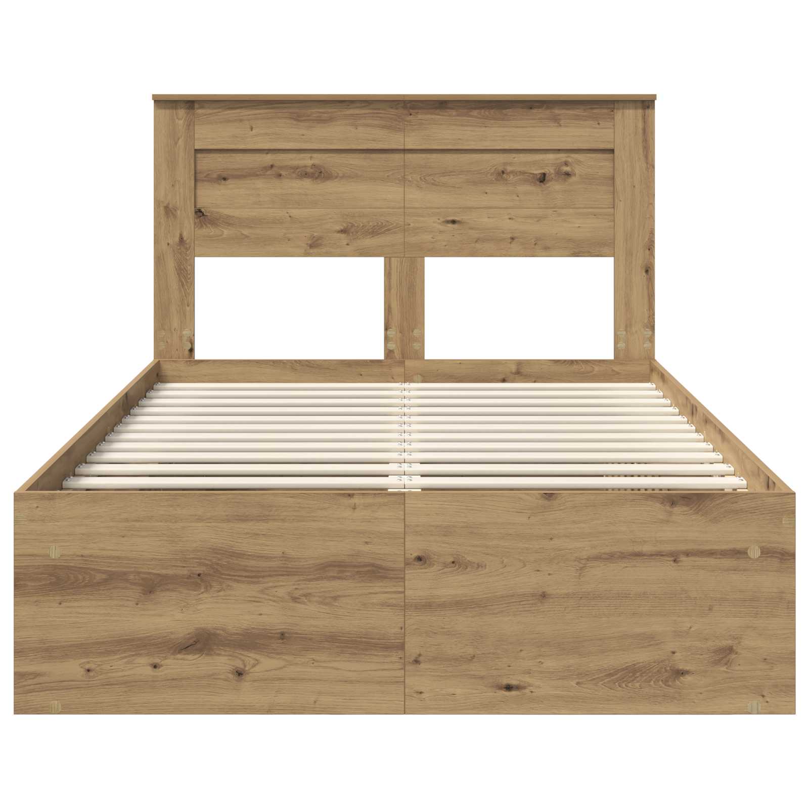Cadre de lit avec matelas Chêne artisan 135 x 190 cm Pin massif - XIOS