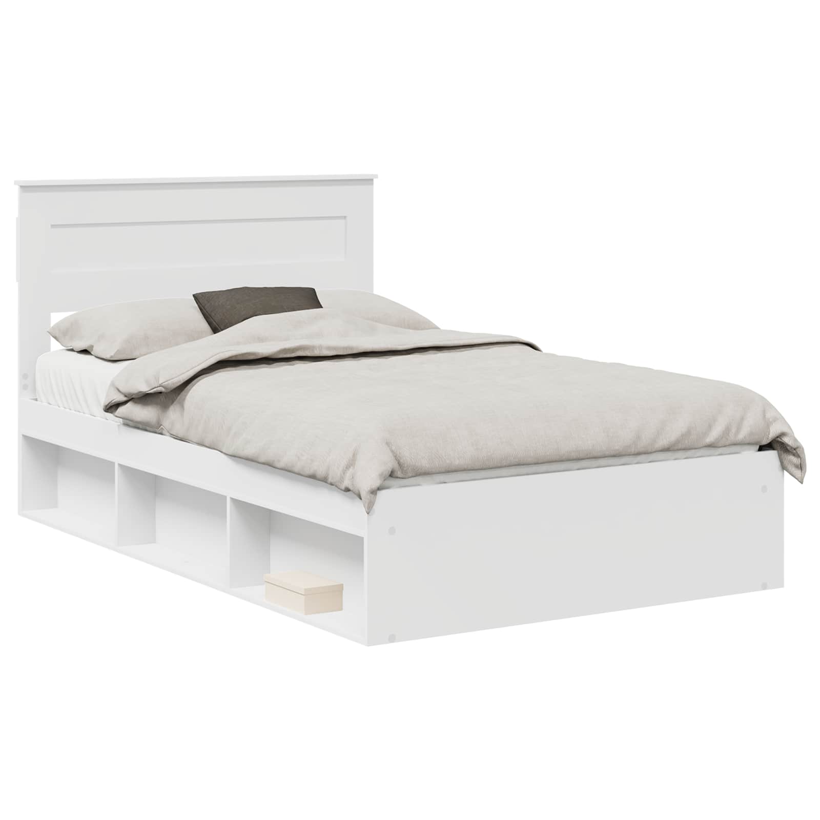Cadre de lit Blanc 120 x 190 cm Bois de pin massif - XIOS