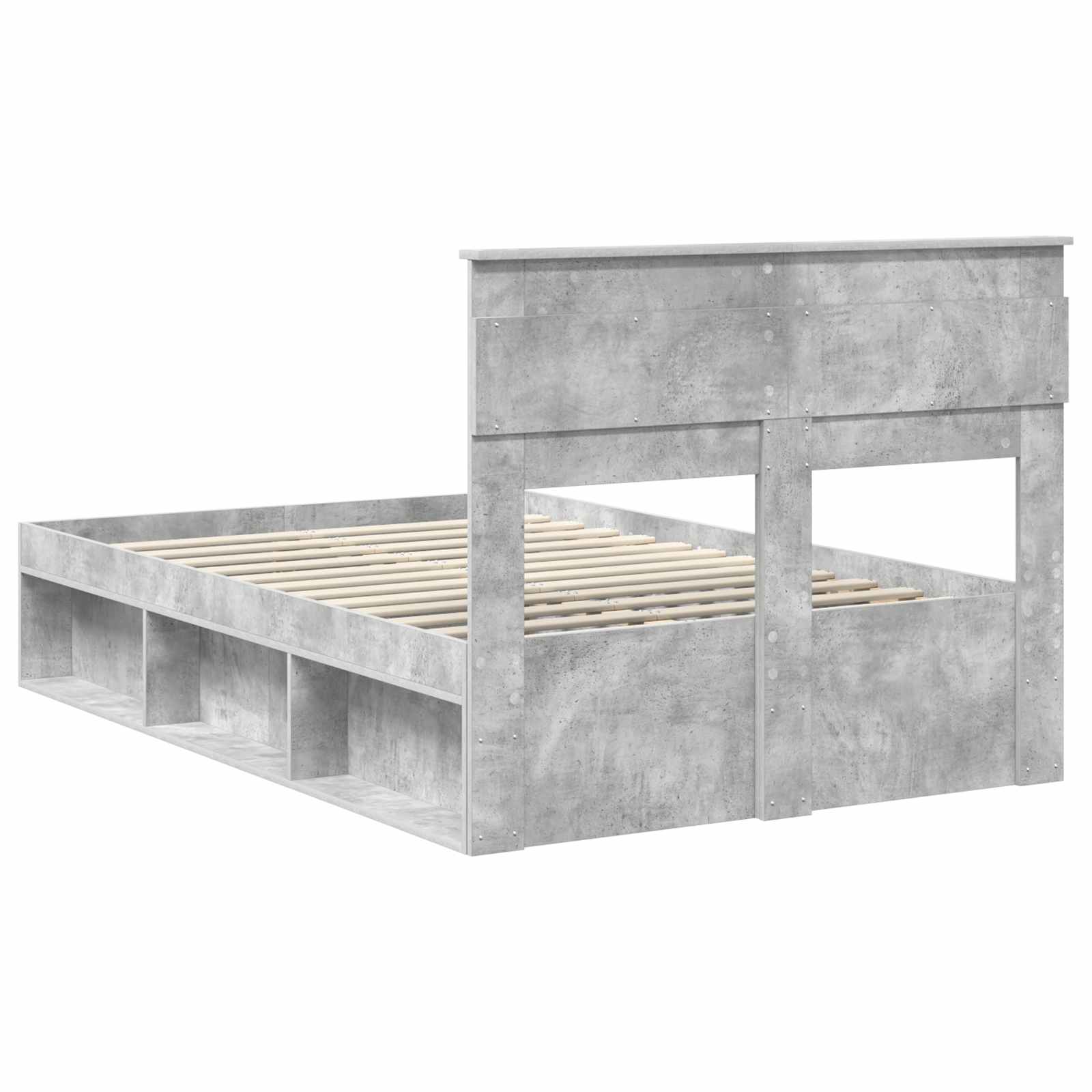 Cadre de lit Béton 120 x 190 cm Bois de pin massif