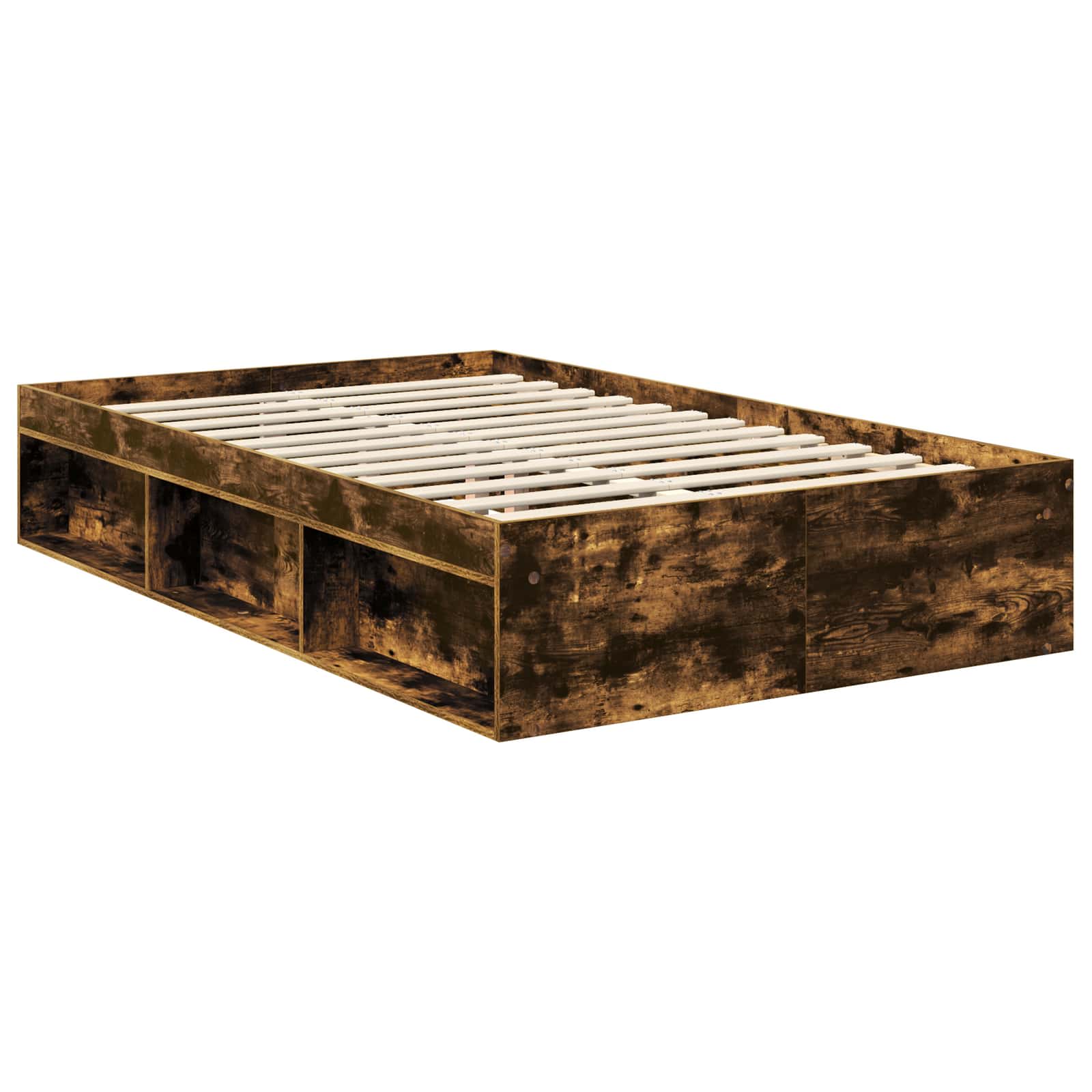 Cadre de lit Chêne fumé 120 x 190 cm Bois de pin massif - XIOS