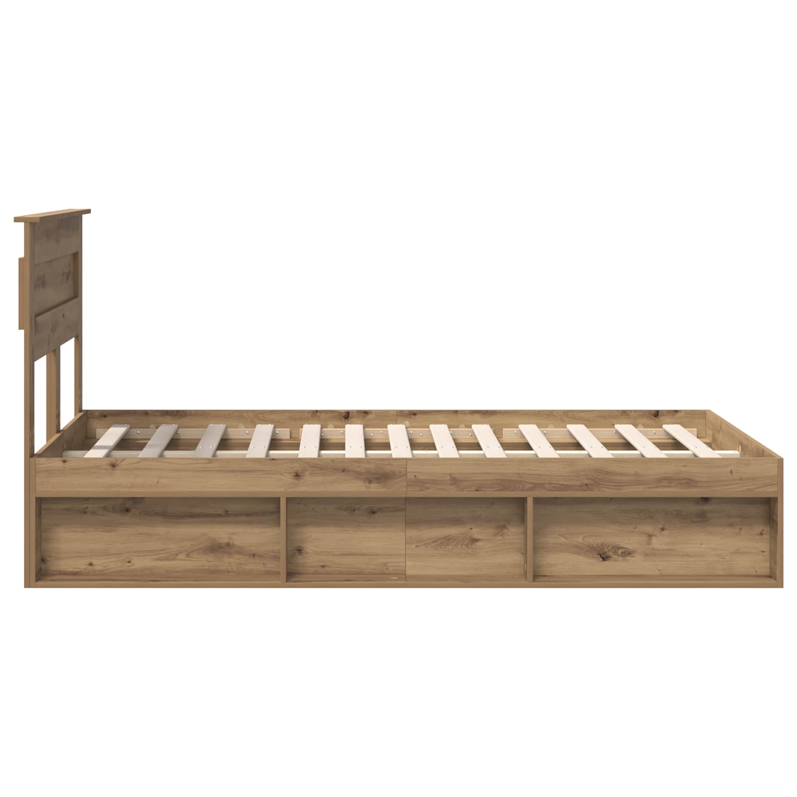 Cadre de lit Chêne artisan 120 x 190 cm Bois de pin massif