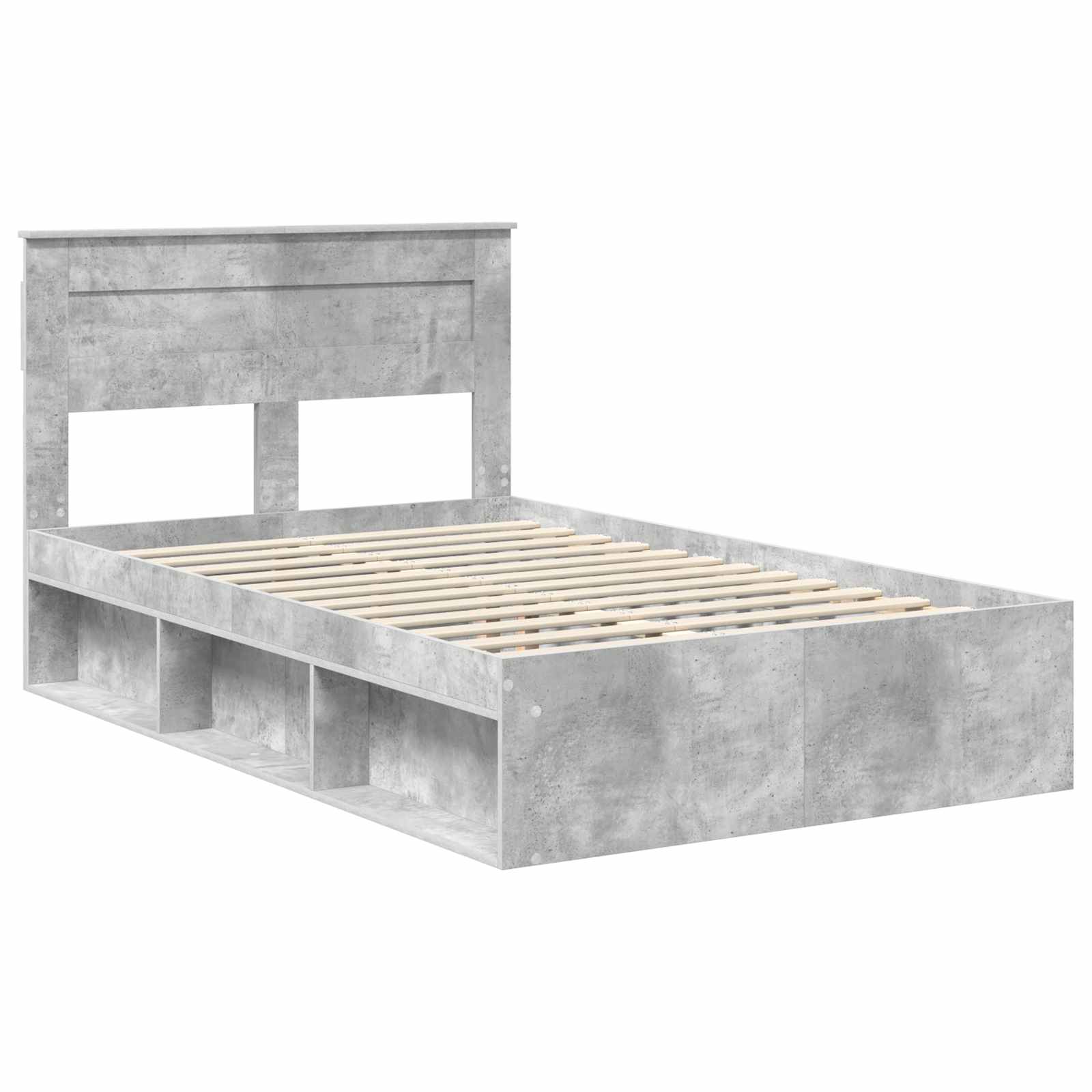 Cadre de lit Béton 120 x 200 cm Bois de pin massif
