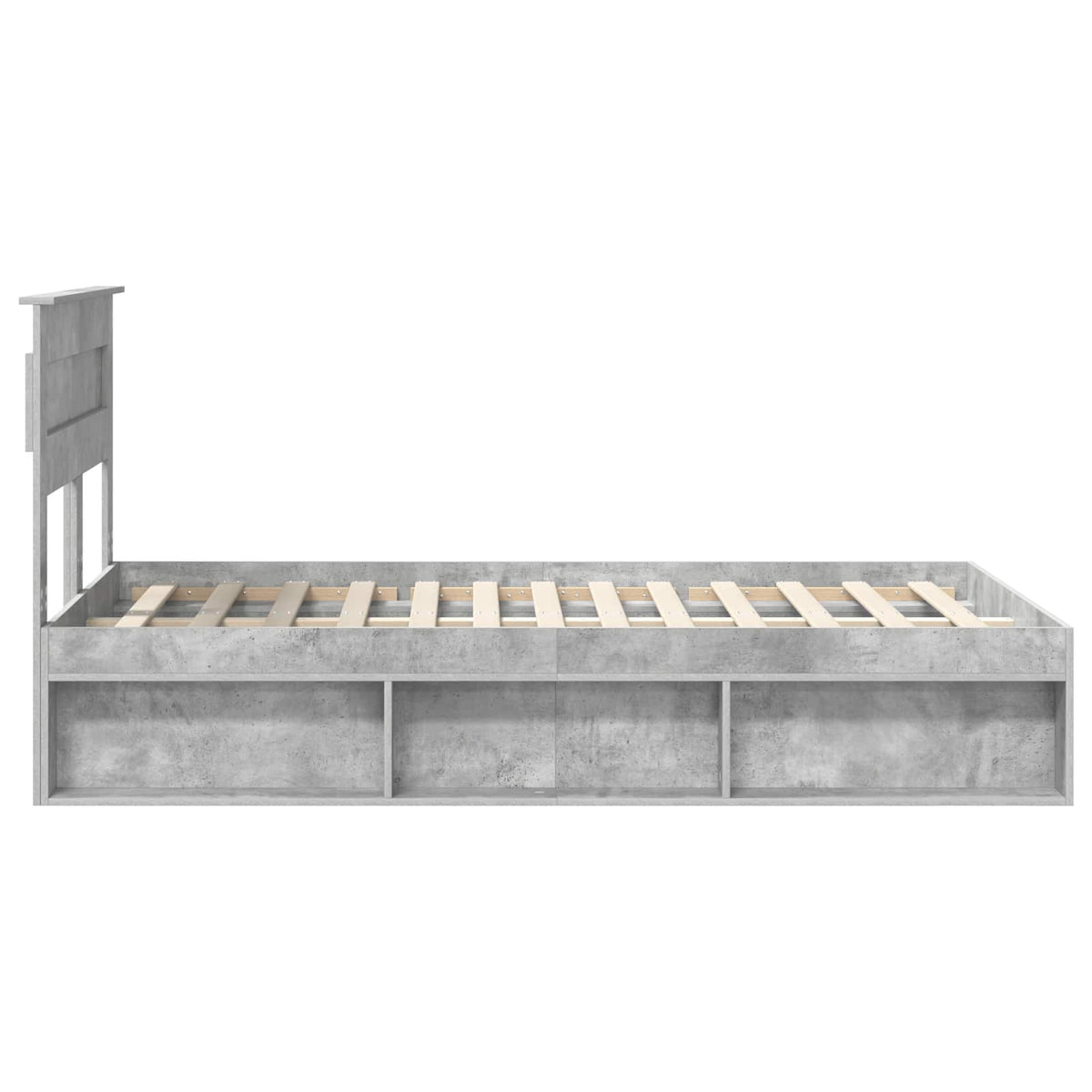 Cadre de lit Béton 120 x 200 cm Bois de pin massif