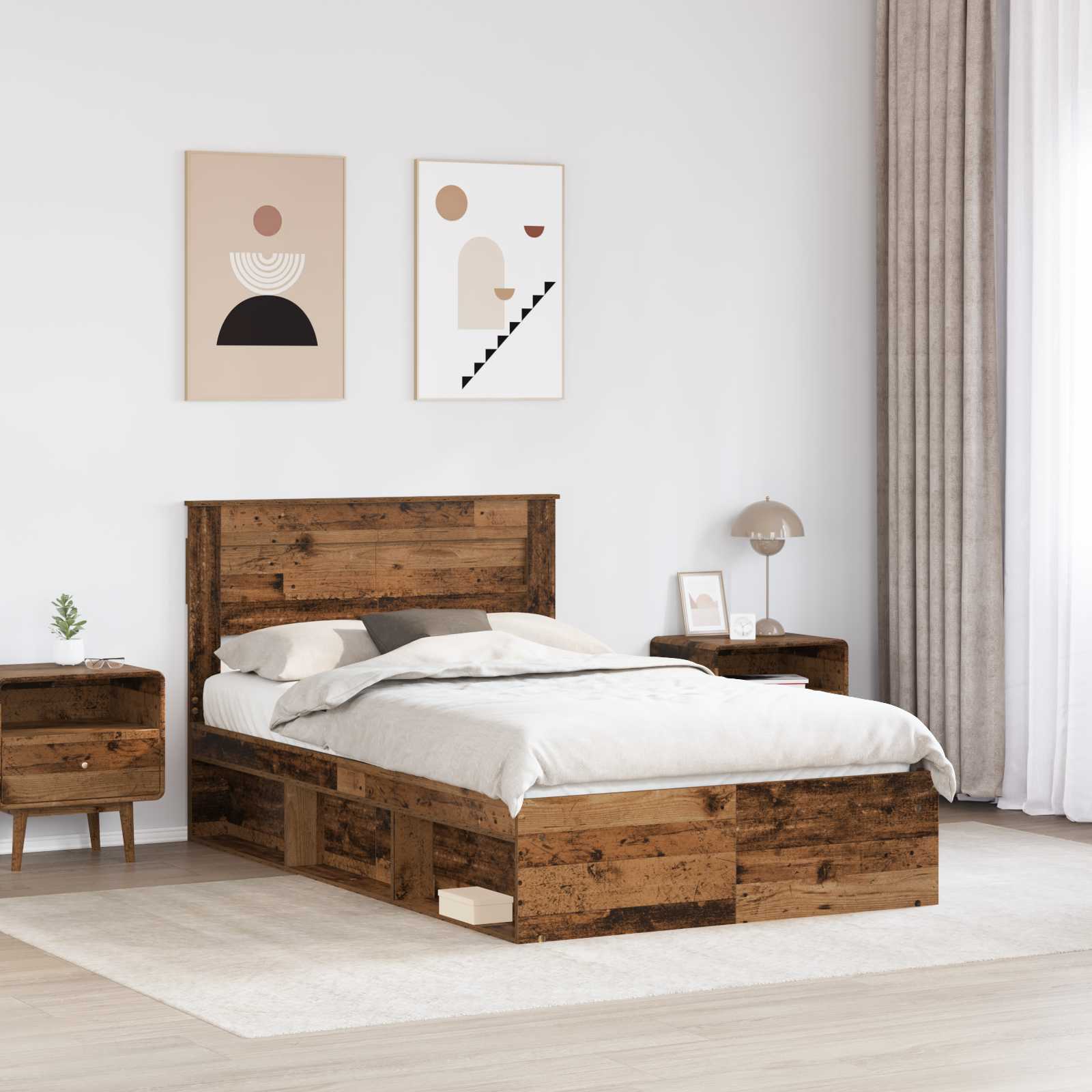 Cadre de lit Bois ancien 120 x 200 cm Bois de pin massif