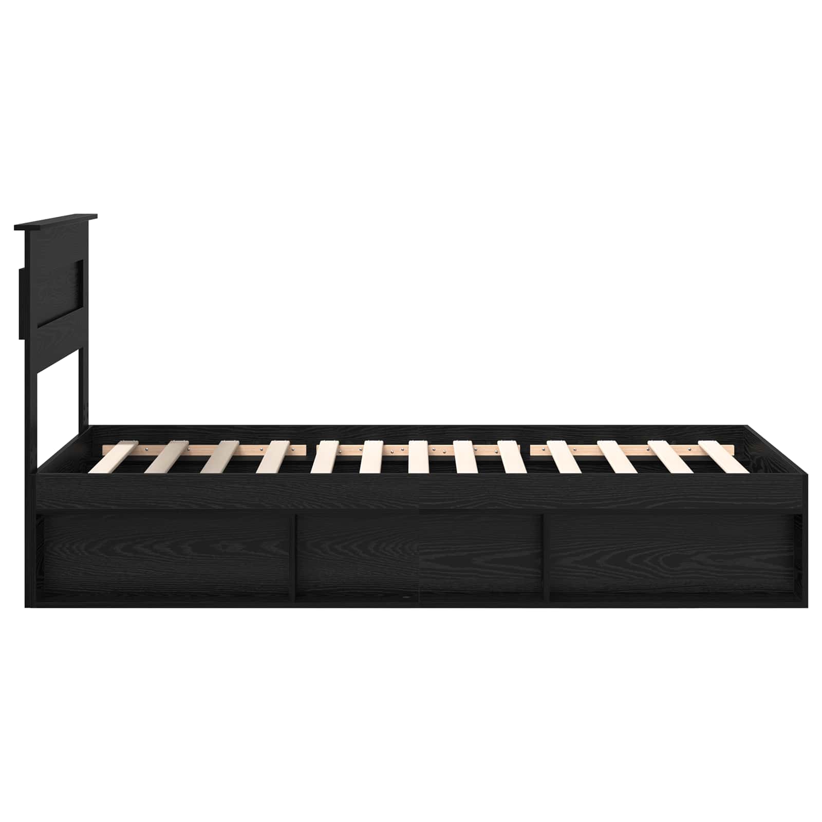 Cadre de lit Uni Noir 100 x 200 cm Bois de pin massif