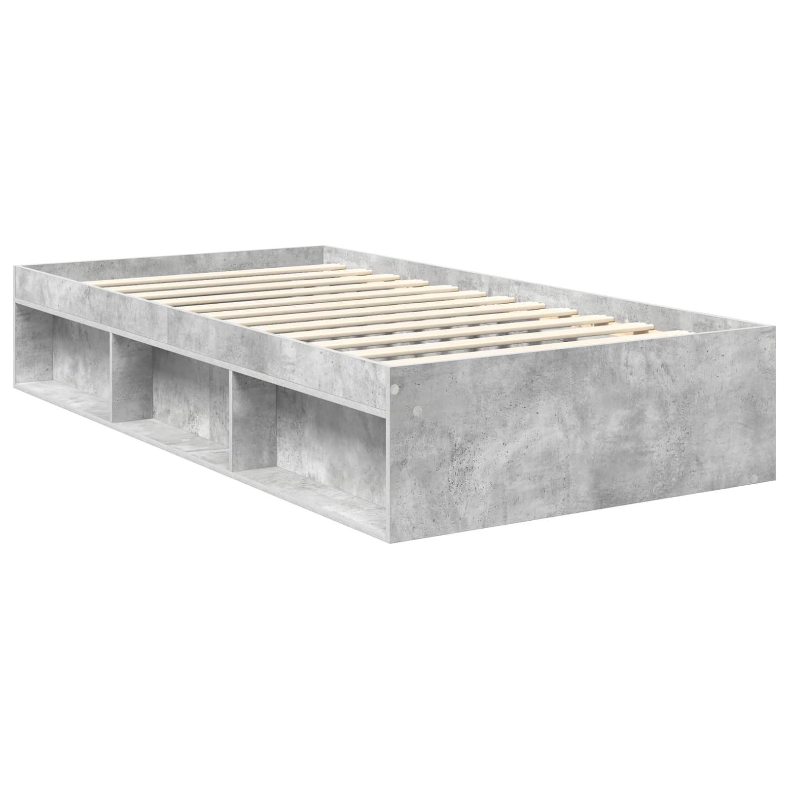 Cadre de lit avec matelas Gris Béton 100 x 200 cm Pin massif - XIOS