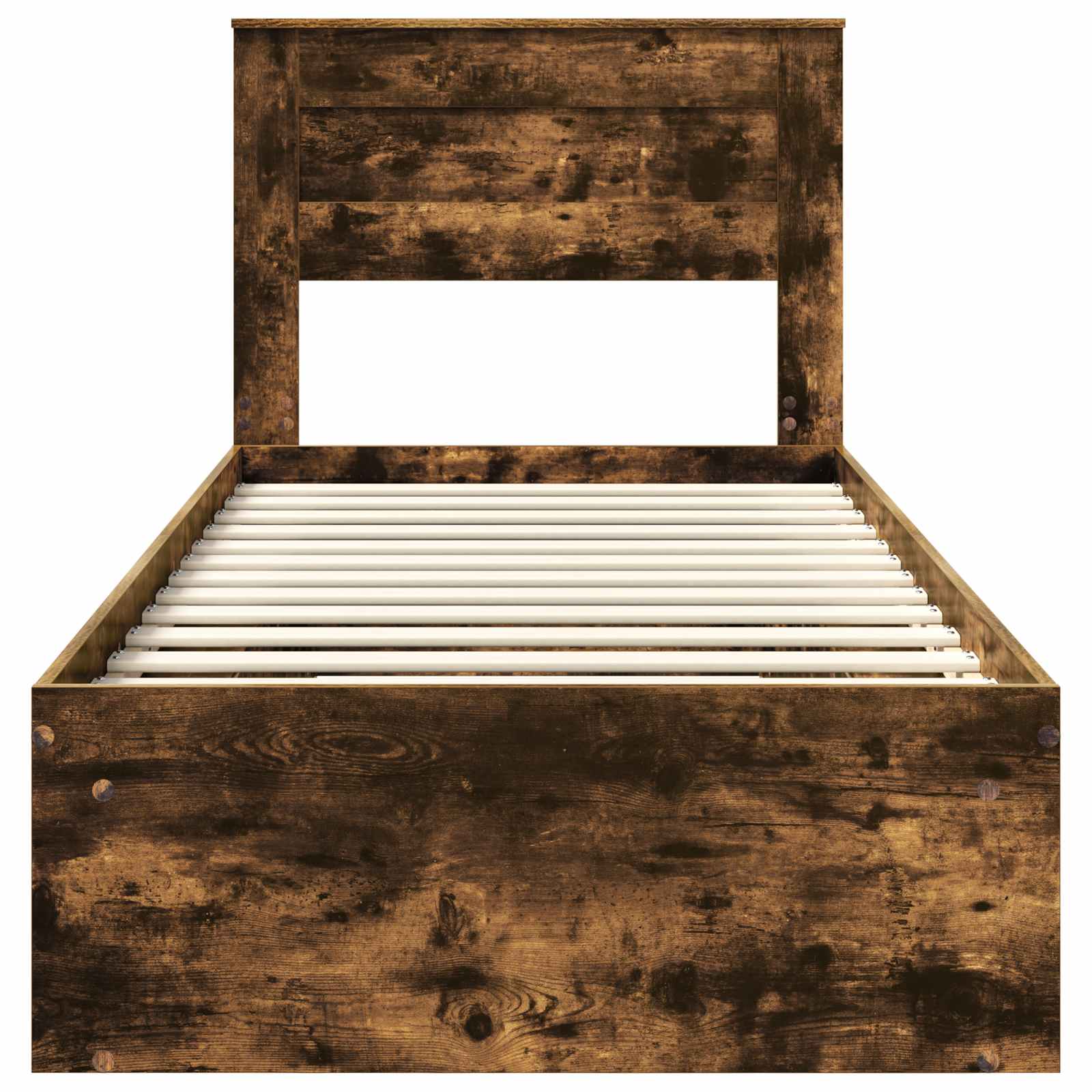 Cadre de lit avec matelas Chêne fumé 100 x 200 cm Pin massif - XIOS