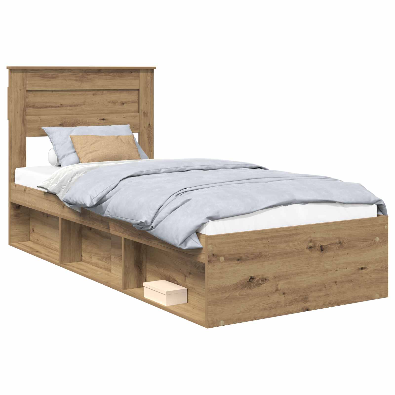 Cadre de lit Chêne artisan 100 x 200 cm Bois de pin massif