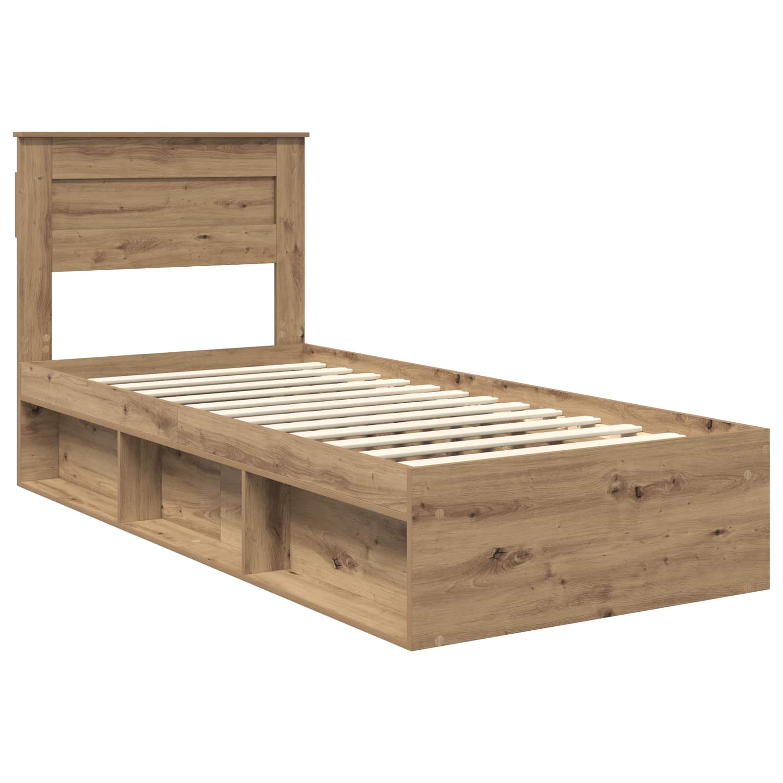 Cadre de lit Chêne artisan 100 x 200 cm Bois de pin massif