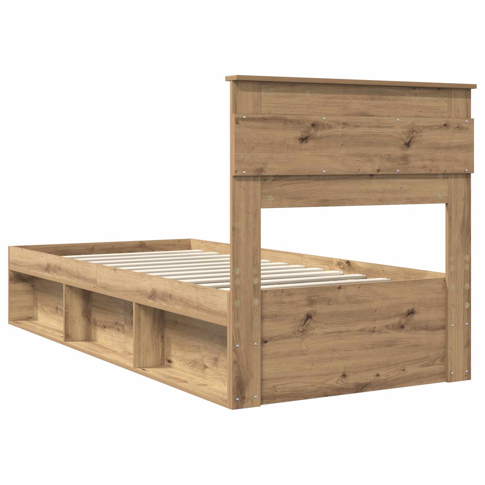 Cadre de lit Chêne artisan 100 x 200 cm Bois de pin massif