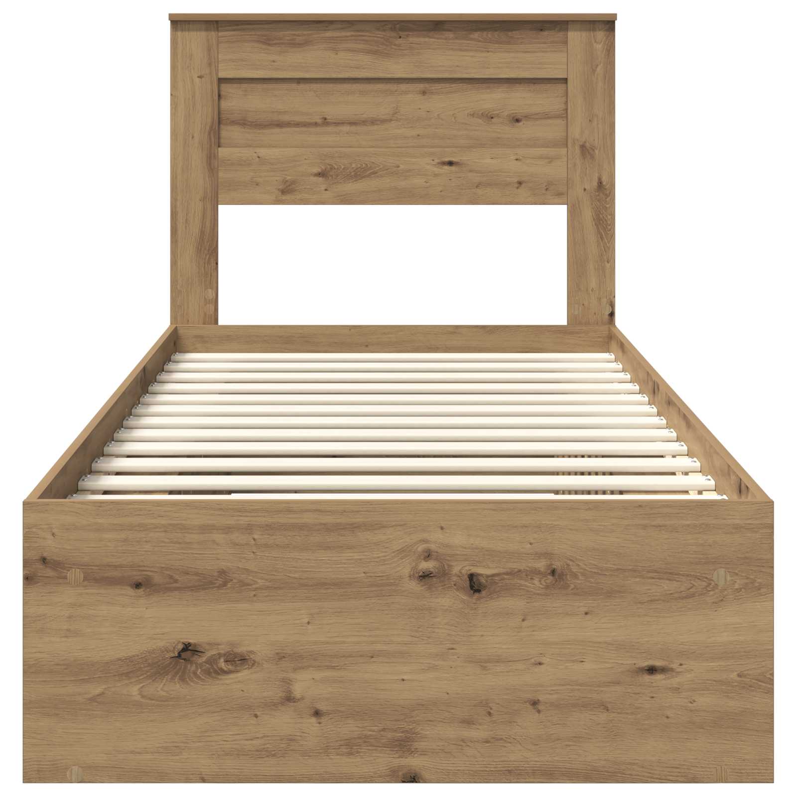 Cadre de lit Chêne artisan 100 x 200 cm Bois de pin massif