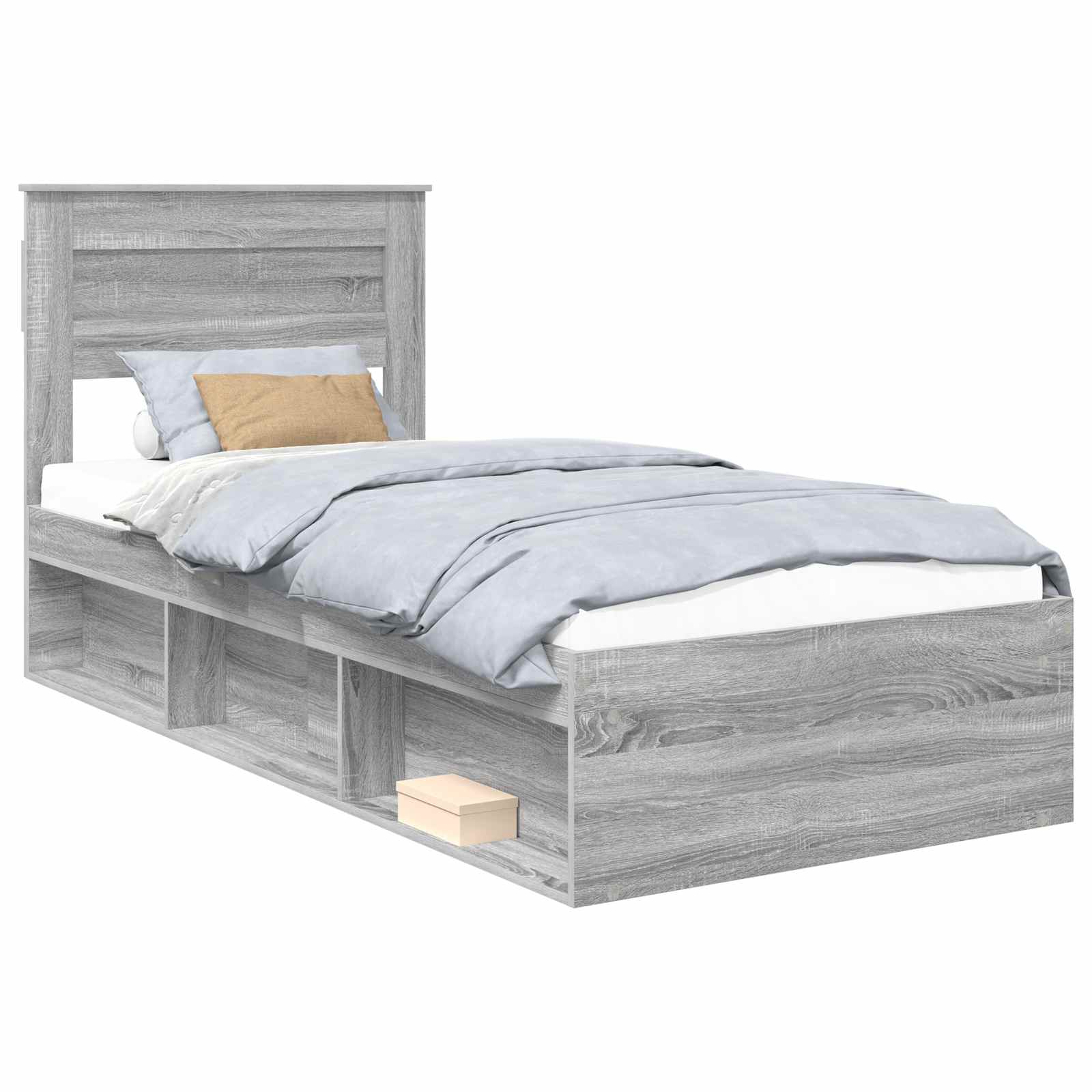 Cadre de lit Uni Gris Sonoma 90 x 200 cm Bois de pin massif