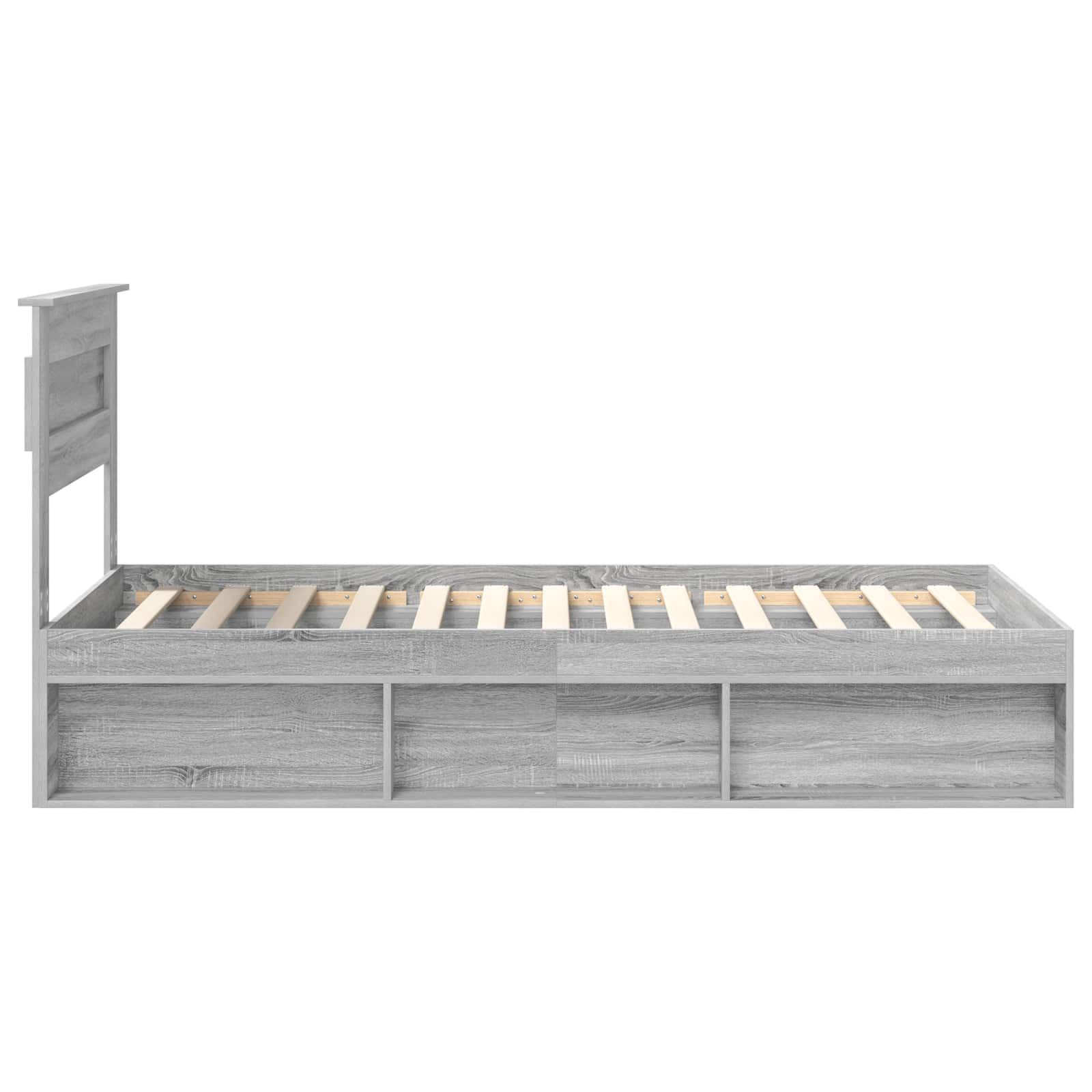 Cadre de lit Uni Gris Sonoma 90 x 200 cm Bois de pin massif