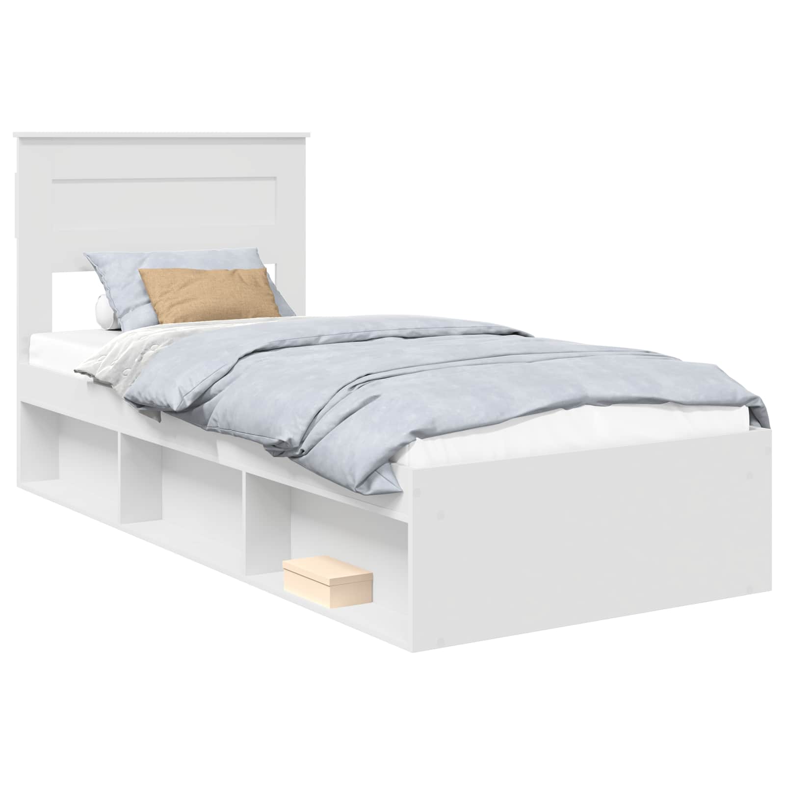 Cadre de lit Uni Blanc 75 x 190 cm Bois de pin massif