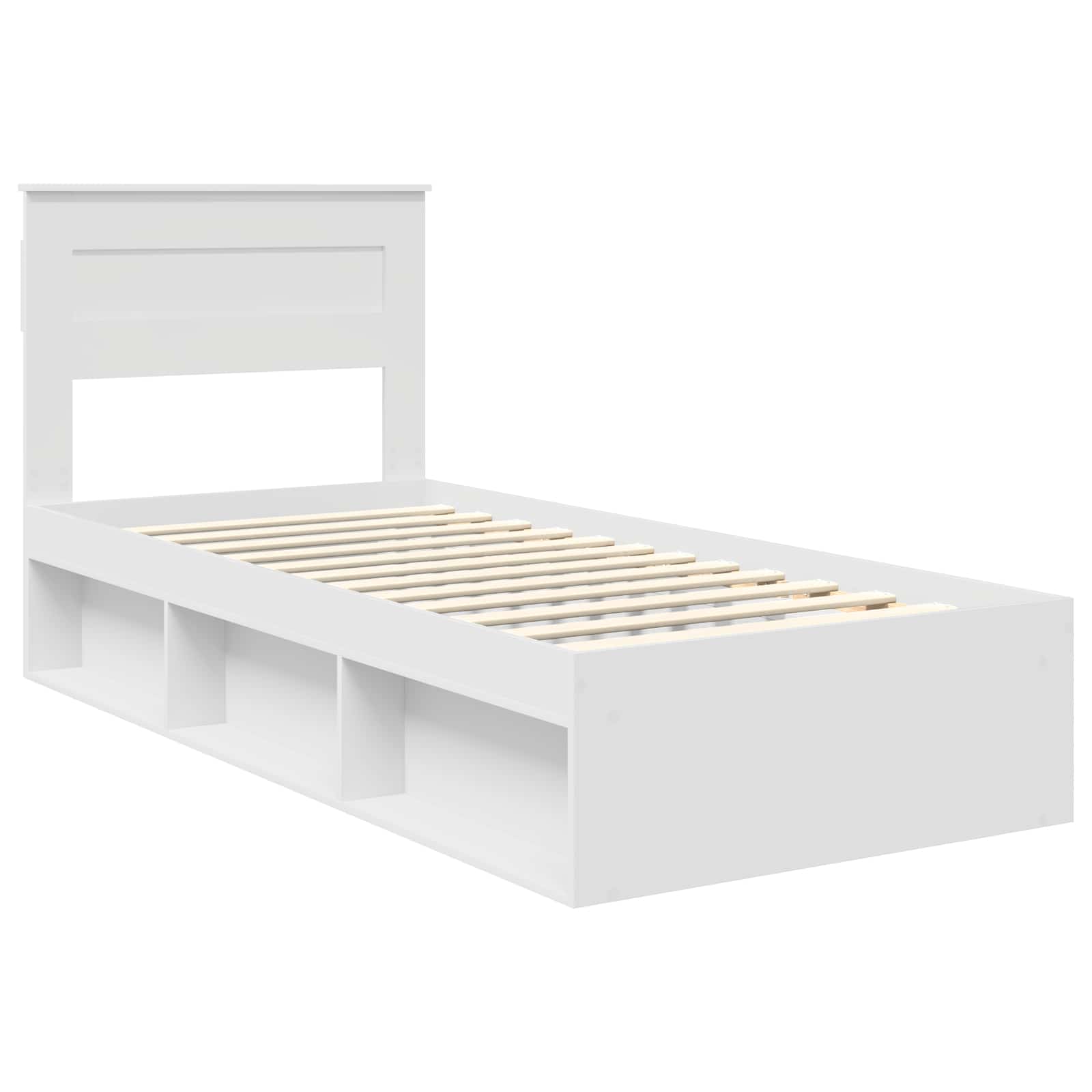 Cadre de lit Uni Blanc 75 x 190 cm Bois de pin massif