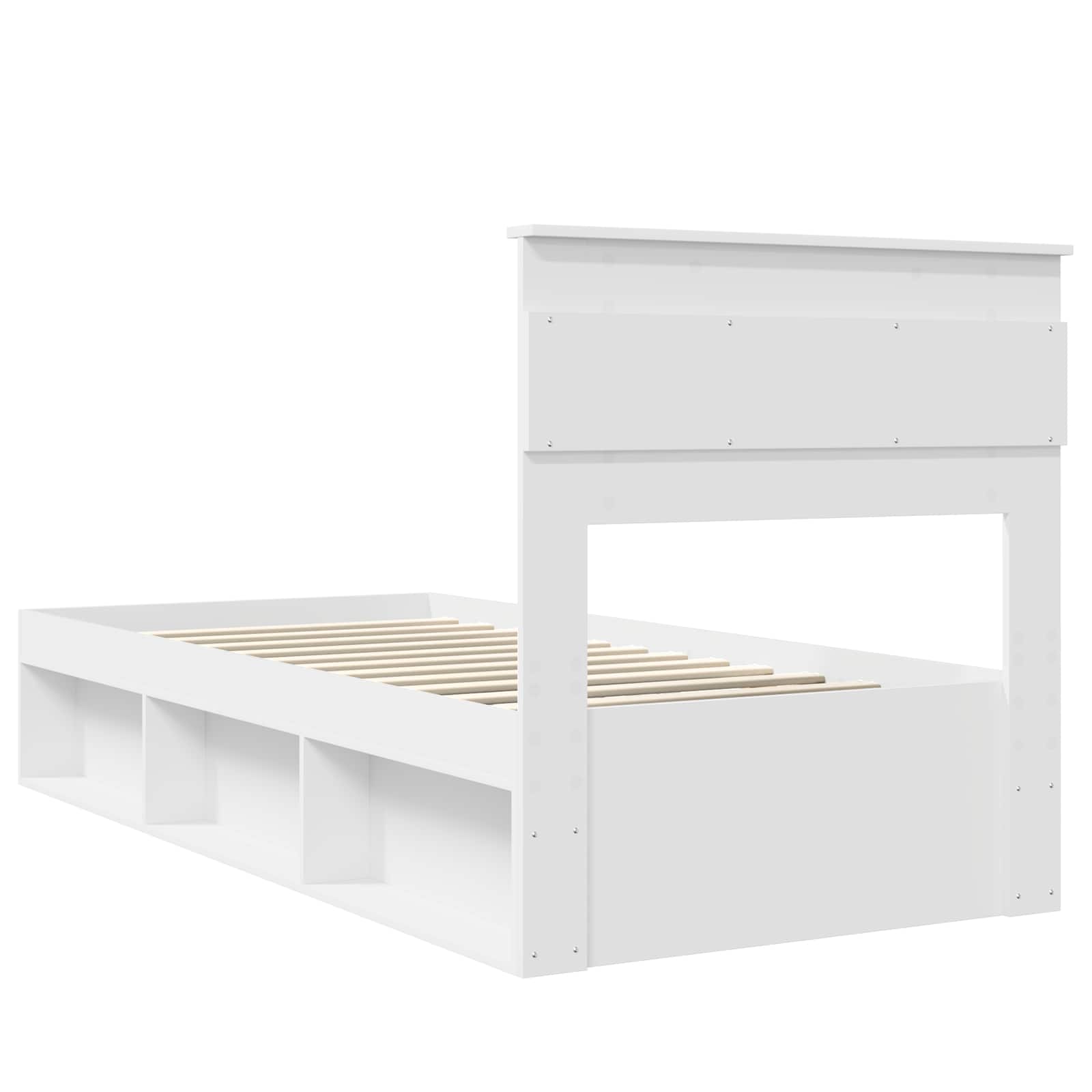 Cadre de lit Uni Blanc 75 x 190 cm Bois de pin massif