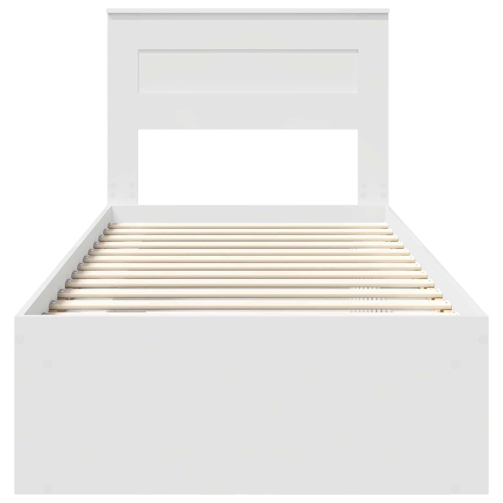 Cadre de lit Uni Blanc 75 x 190 cm Bois de pin massif