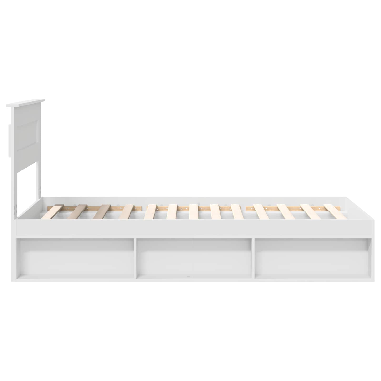 Cadre de lit Uni Blanc 75 x 190 cm Bois de pin massif