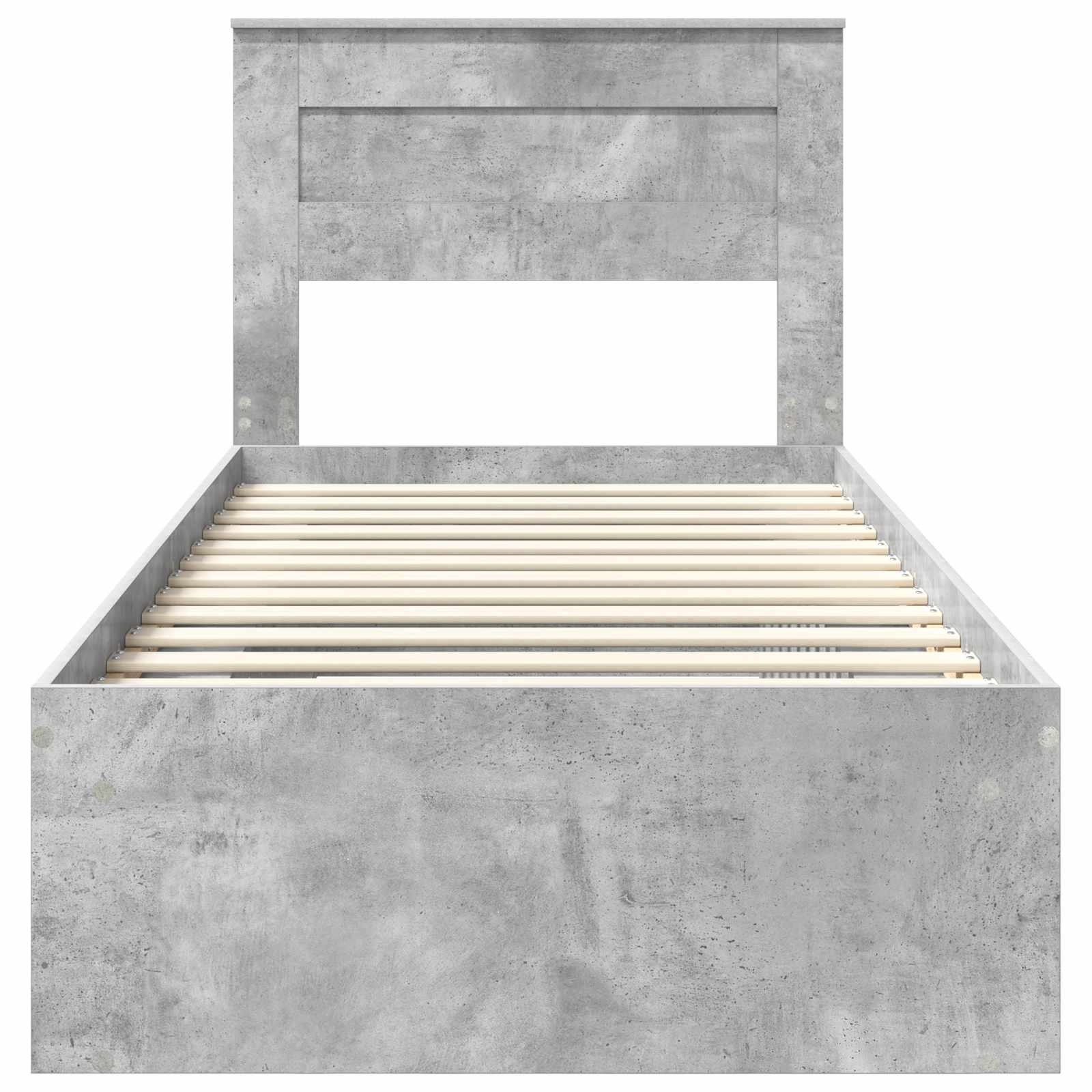 Cadre de lit avec matelas Gris Béton 75 x 190 cm Pin massif - XIOS