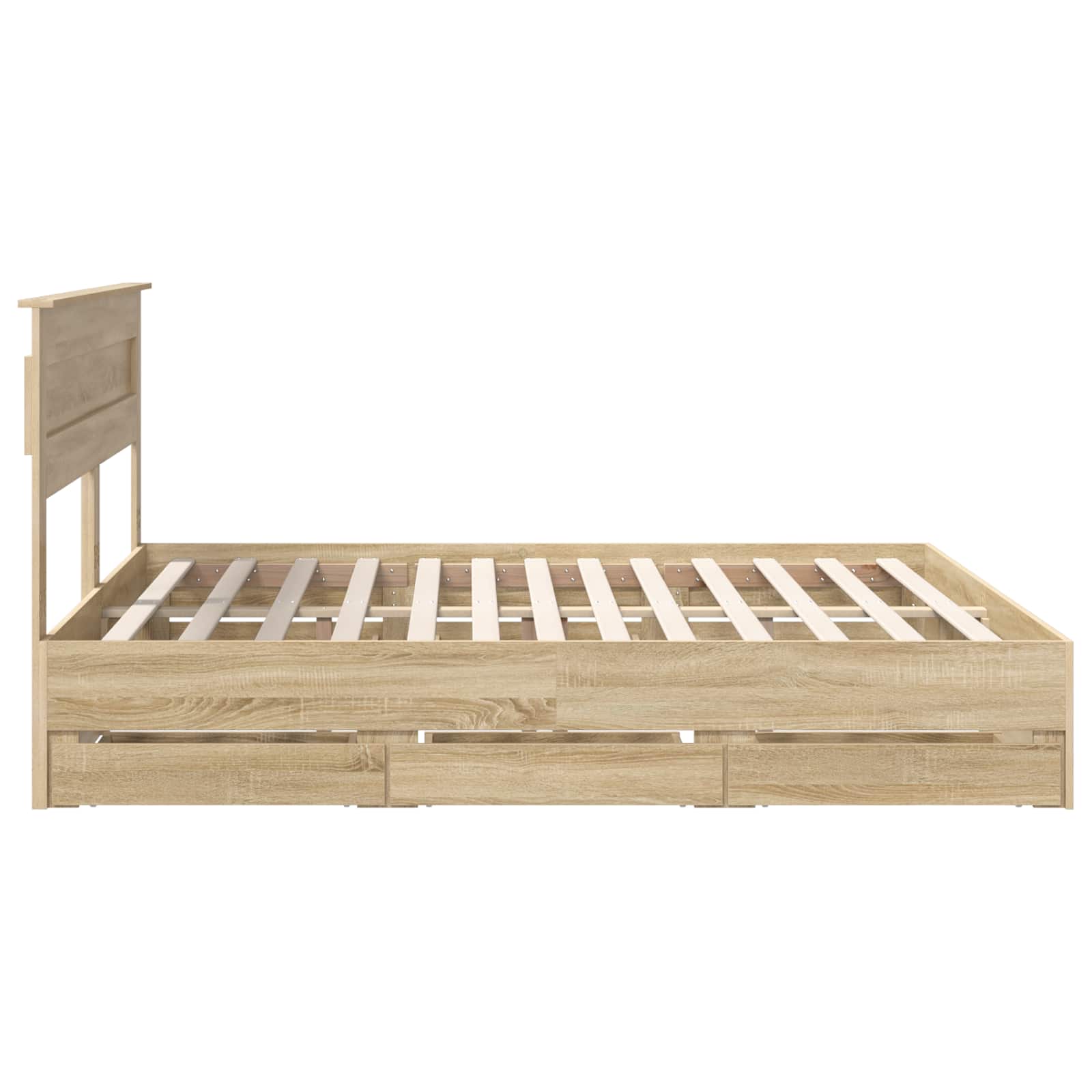 Cadre de lit Chêne Sonoma 200 x 200 cm Bois Ingénierie - XIOS