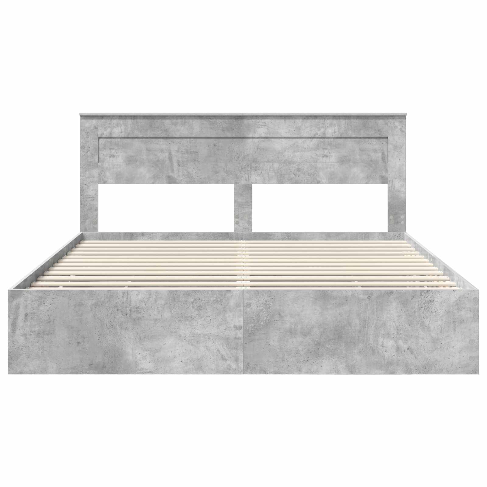 Cadre de lit Gris béton 200 x 200 cm Bois Ingénierie - XIOS