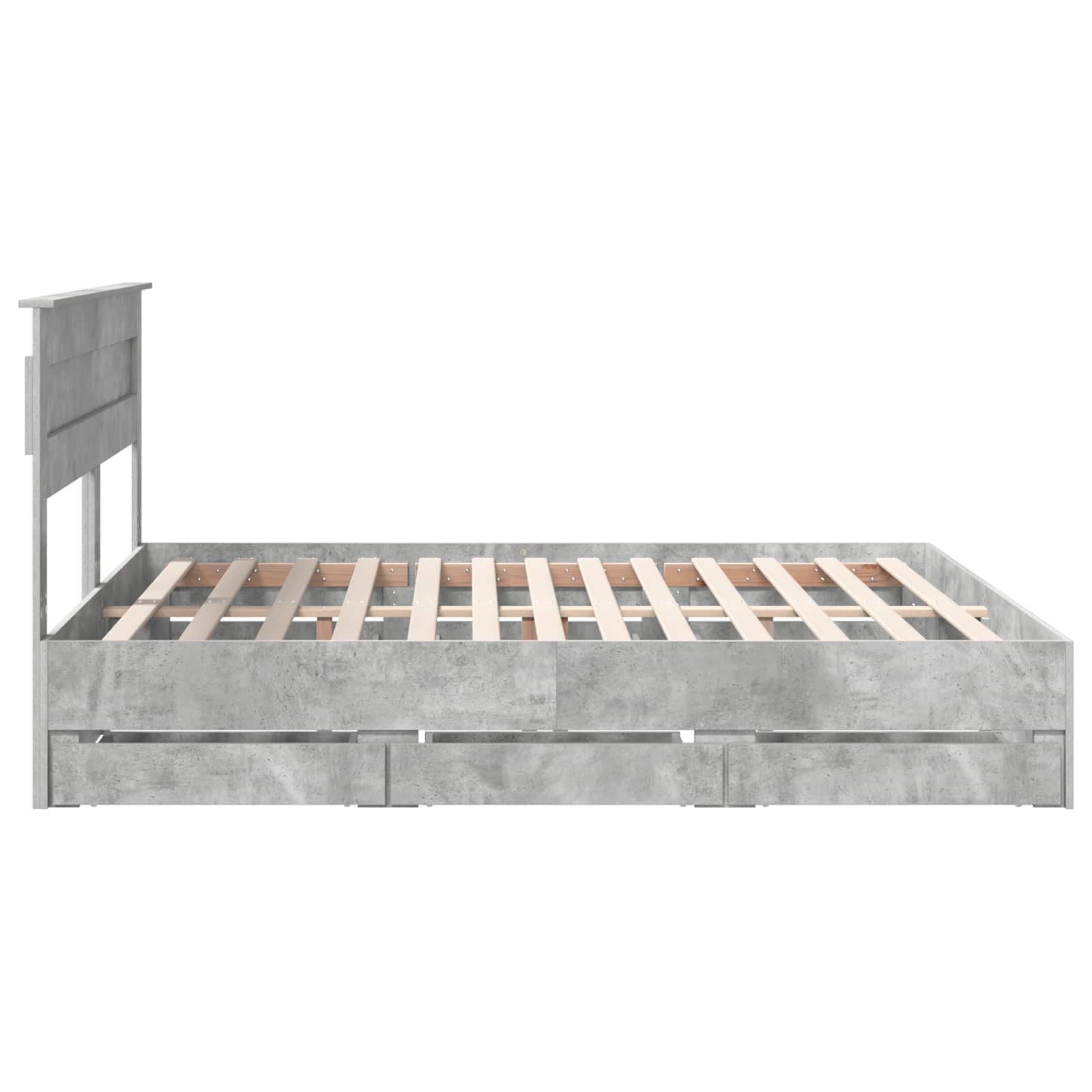 Cadre de lit Gris béton 200 x 200 cm Bois Ingénierie - XIOS