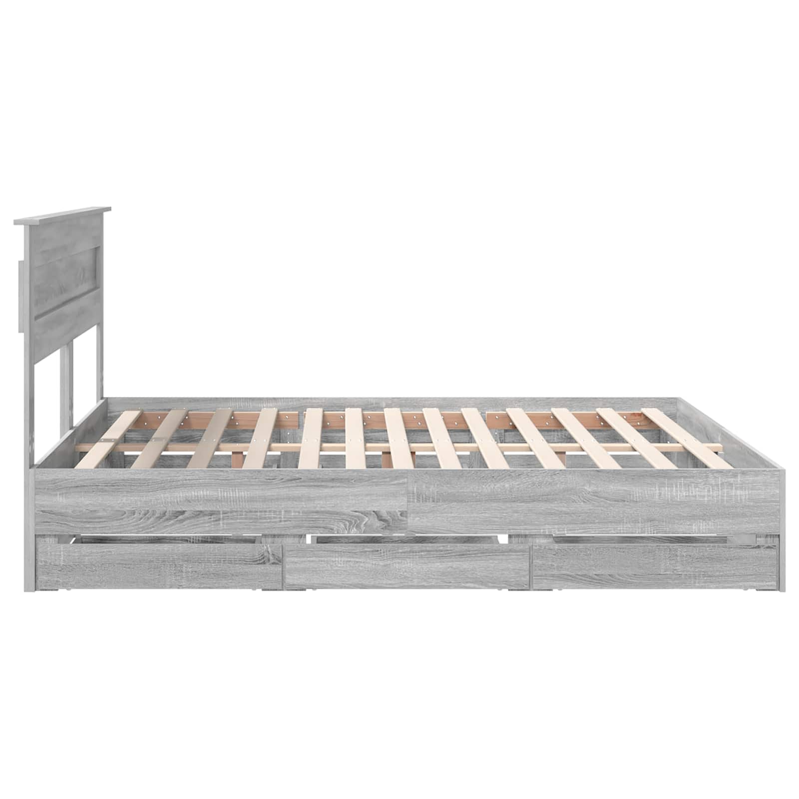 Cadre de lit Gris Sonoma 200 x 200 cm Bois Ingénierie - XIOS