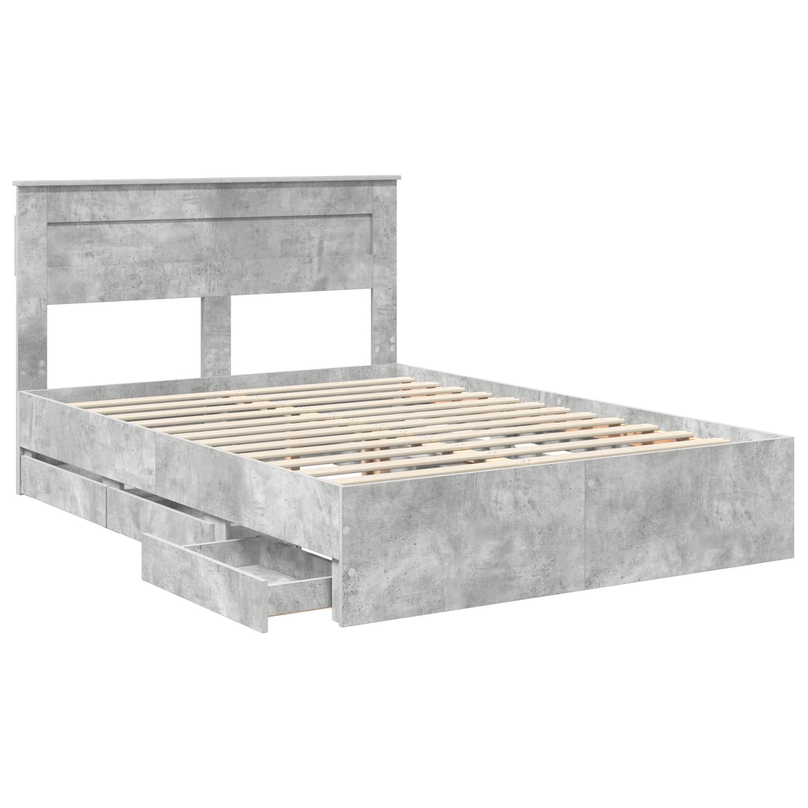 Cadre de lit Gris béton 150 x 200 cm Bois Ingénierie - XIOS
