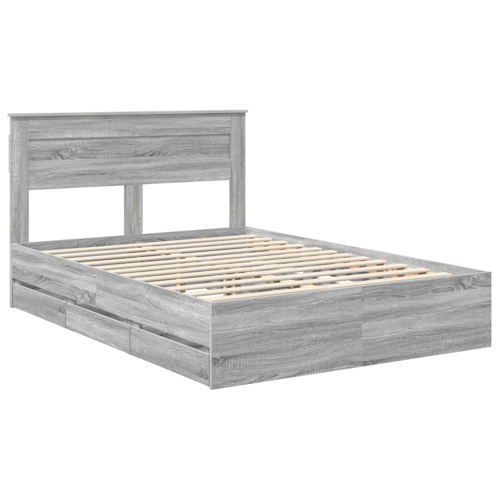 Cadre de lit Gris Sonoma 150 x 200 cm Bois Ingénierie - XIOS