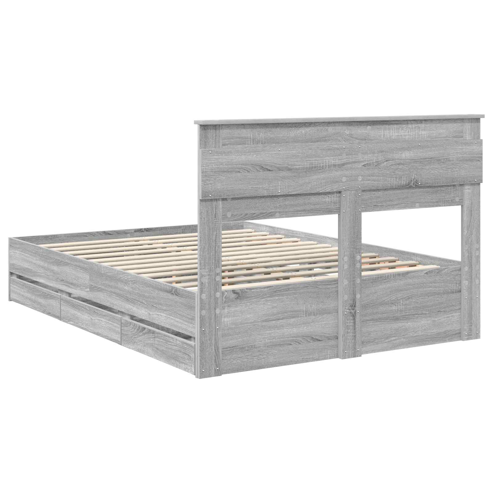 Cadre de lit Gris Sonoma 150 x 200 cm Bois Ingénierie - XIOS