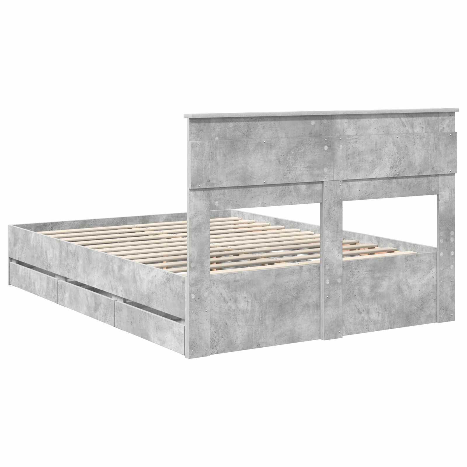 Cadre de lit Gris béton 140 x 200 cm Bois Ingénierie - XIOS