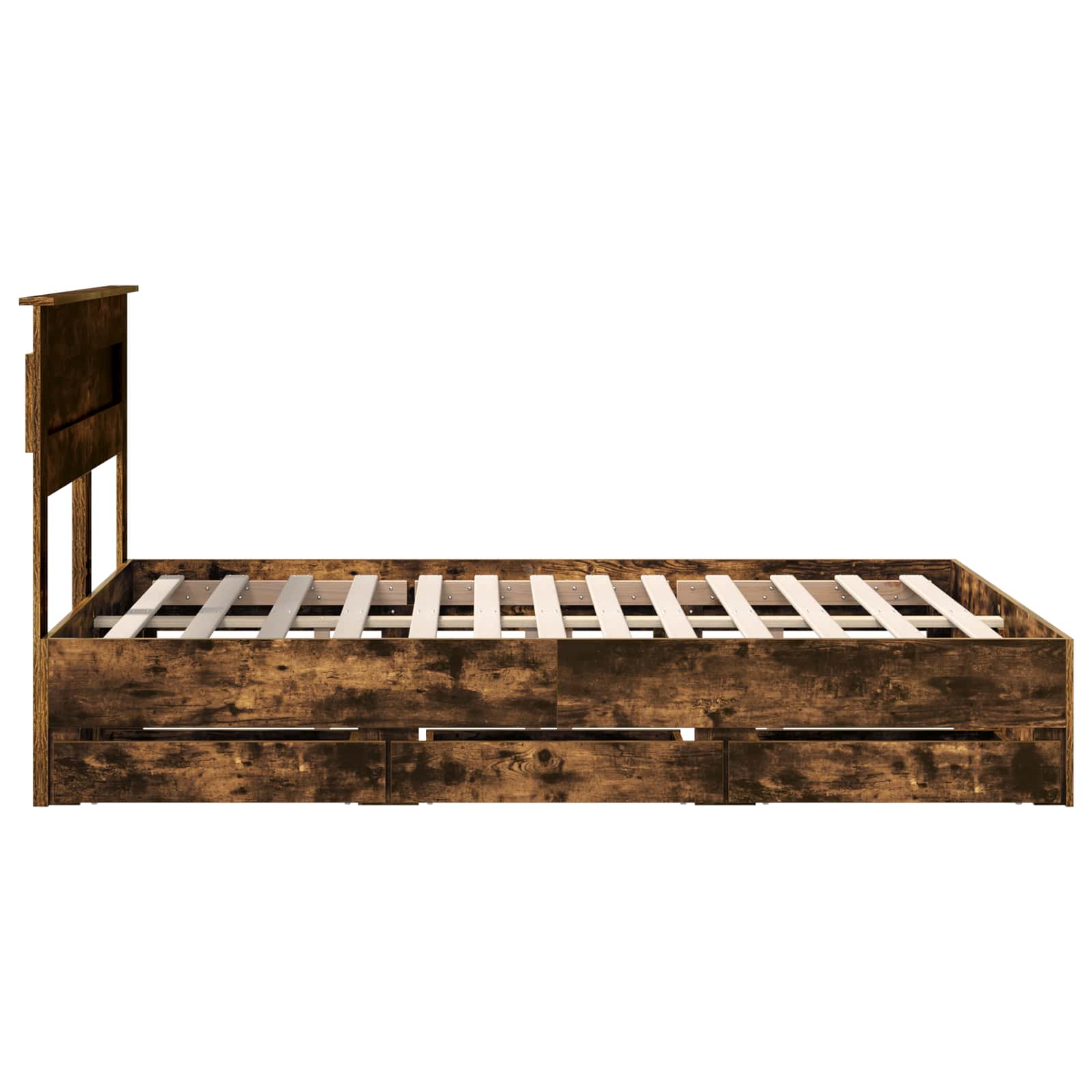 Cadre de lit Chêne fumé 140 x 200 cm Bois Ingénierie - XIOS