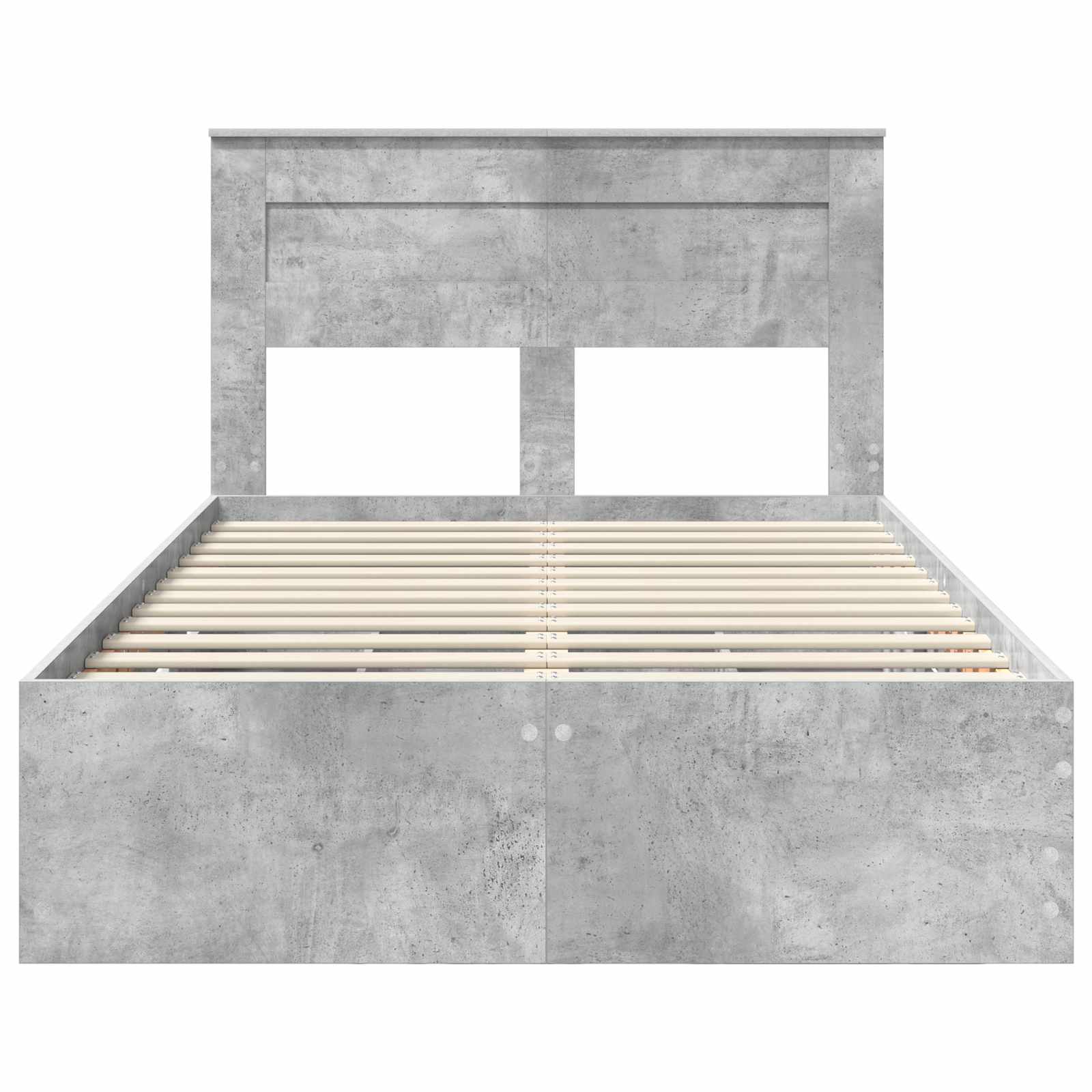 Cadre de lit Gris béton 135 x 190 cm Bois Ingénierie - XIOS