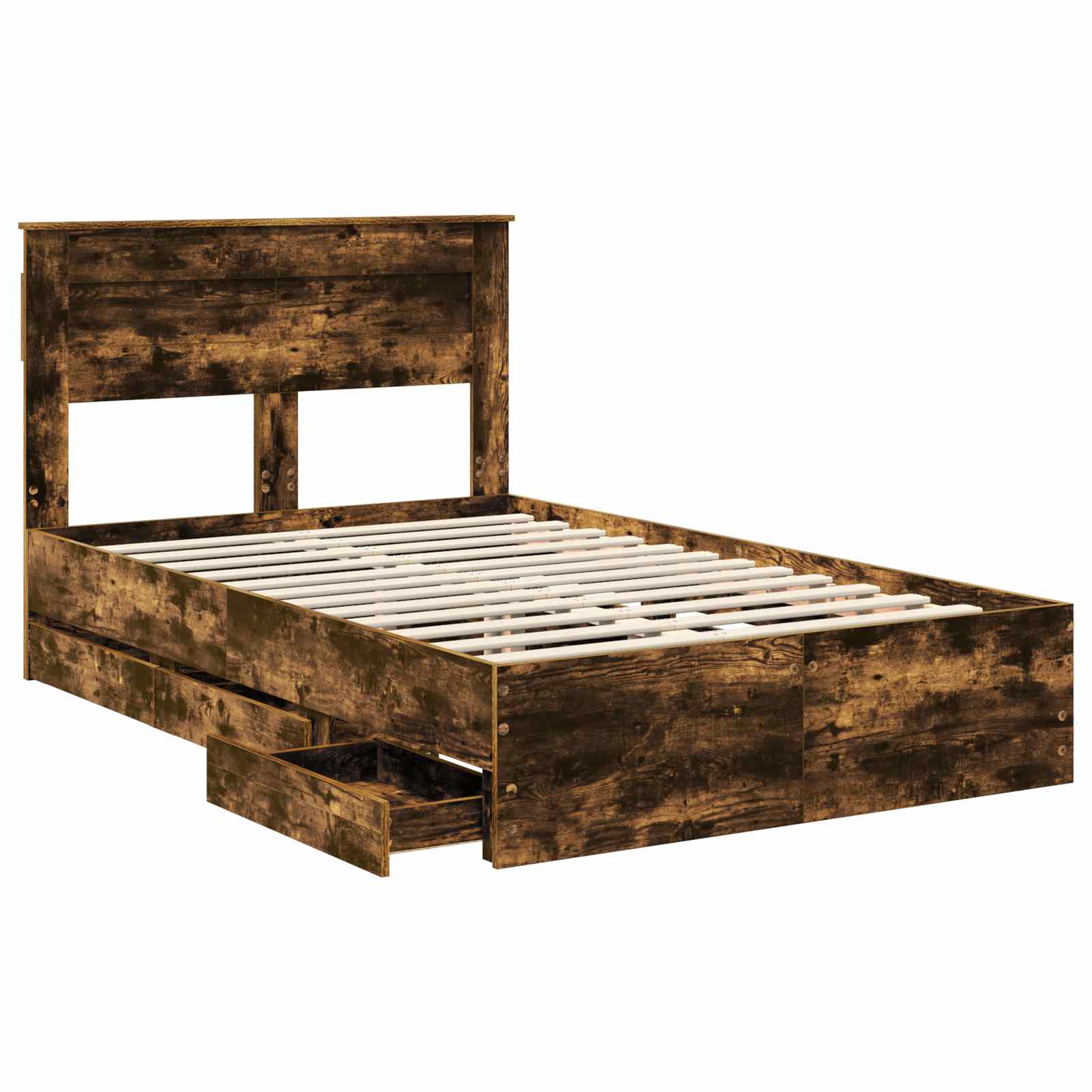 Cadre de lit Chêne fumé 135 x 190 cm Bois Ingénierie - XIOS