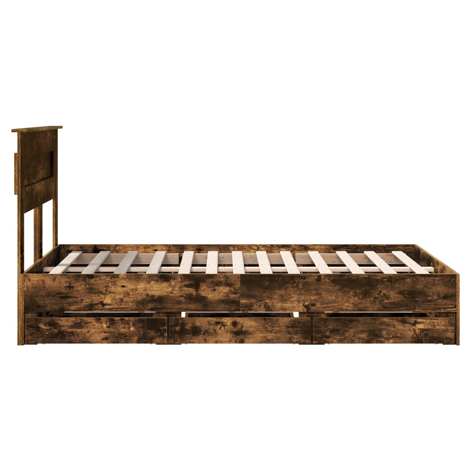 Cadre de lit Chêne fumé 135 x 190 cm Bois Ingénierie - XIOS