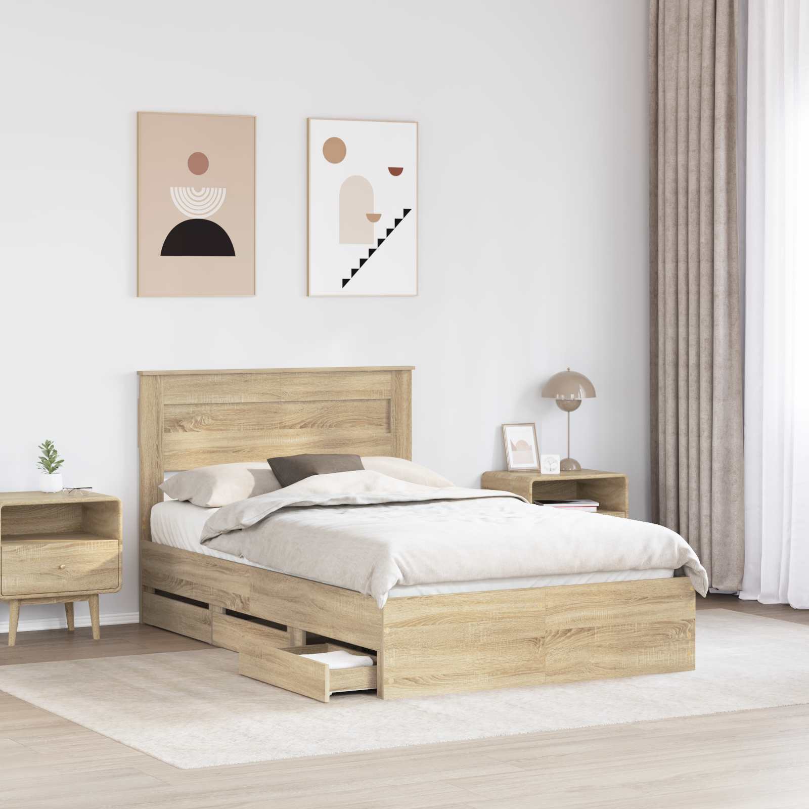 Cadre de lit Chêne Sonoma 120 x 190 cm Bois Ingénierie - XIOS