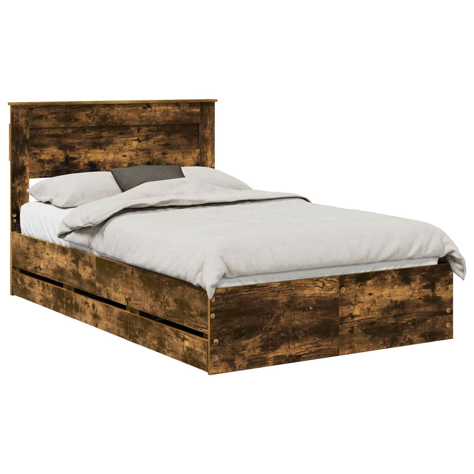 Cadre de lit Chêne fumé 120 x 190 cm Bois Ingénierie - XIOS