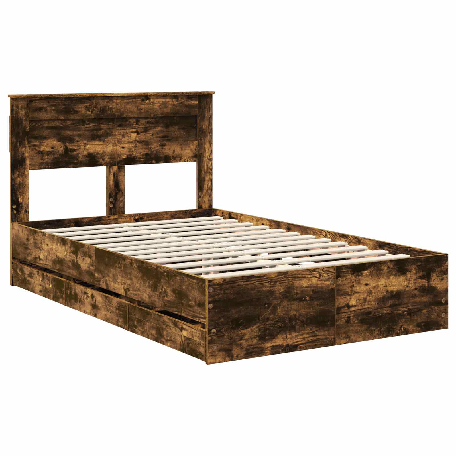 Cadre de lit Chêne fumé 120 x 190 cm Bois Ingénierie - XIOS