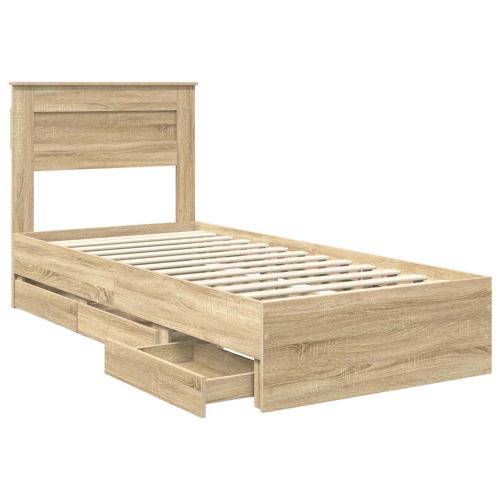 Cadre de lit Chêne Sonoma 100 x 200 cm Bois Ingénierie - XIOS