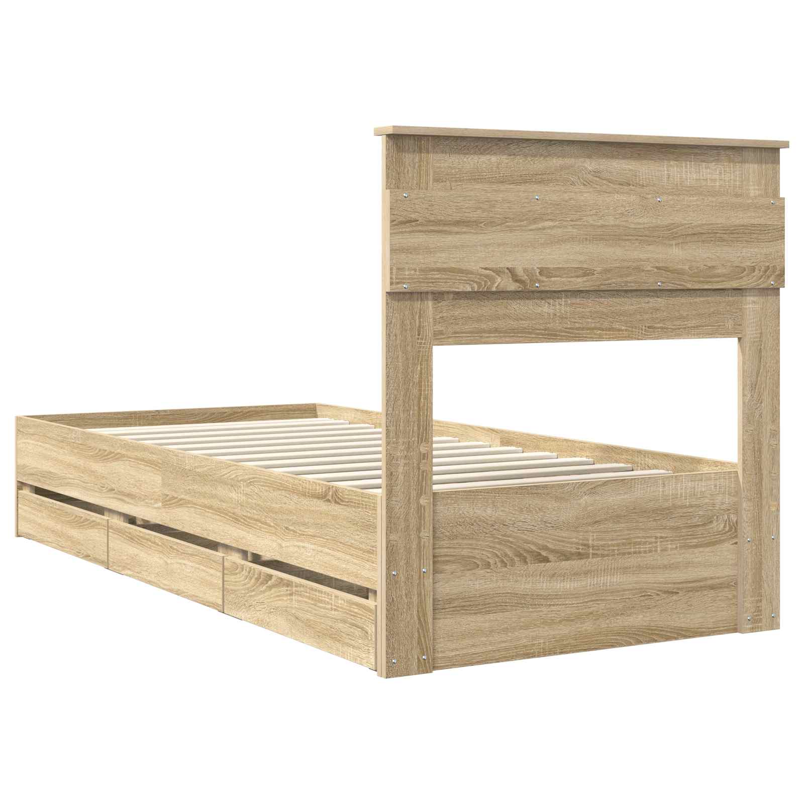 Cadre de lit Chêne Sonoma 100 x 200 cm Bois Ingénierie - XIOS