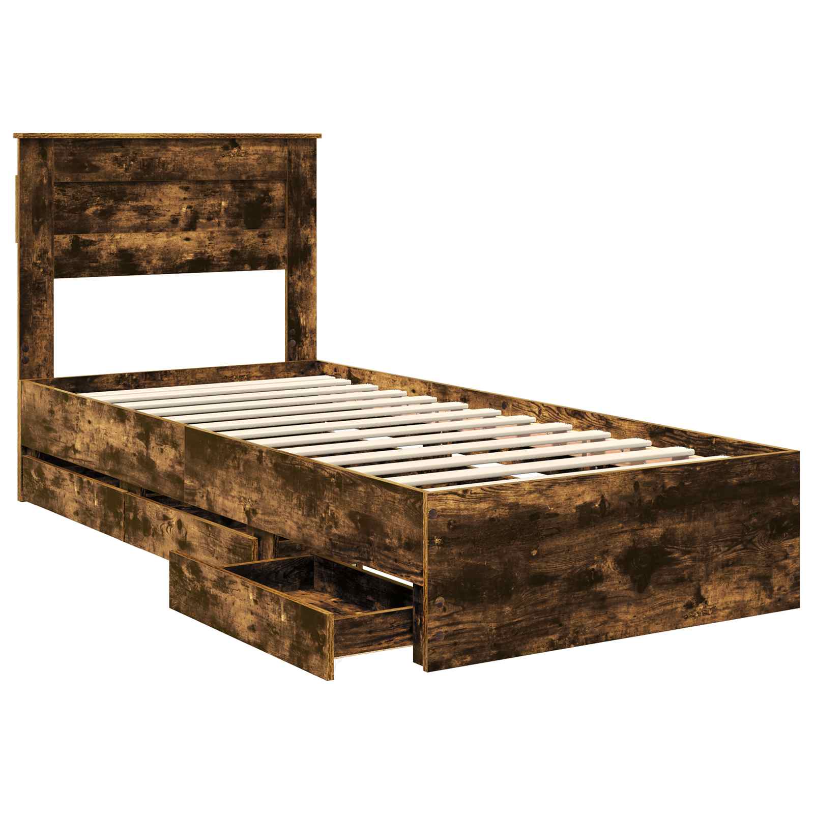 Cadre de lit Chêne fumé 100 x 200 cm Bois Ingénierie - XIOS