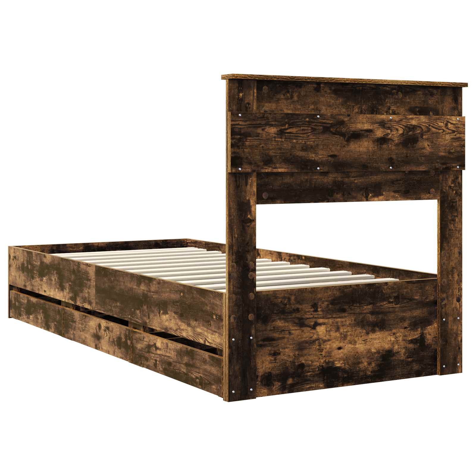 Cadre de lit Chêne fumé 100 x 200 cm Bois Ingénierie - XIOS