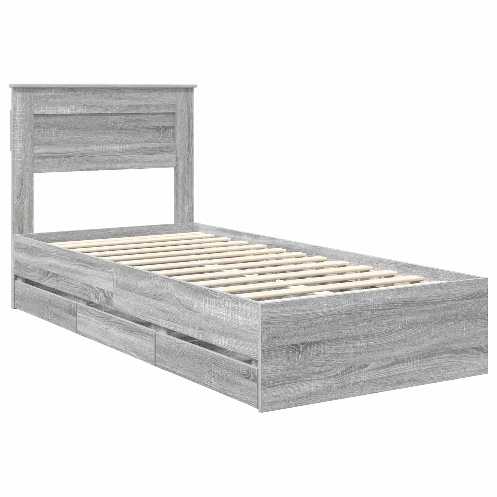 Cadre de lit Gris Sonoma 90 x 190 cm Bois Ingénierie - XIOS